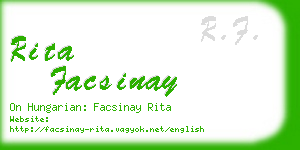 rita facsinay business card